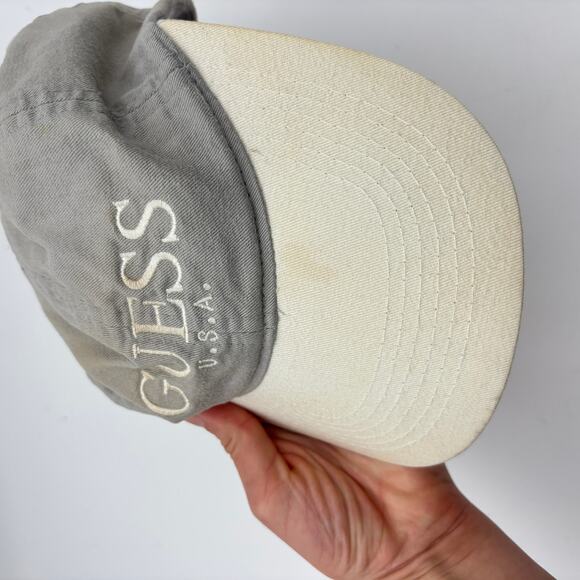 Vintage Guess U.S.A Two Tone Snapback Baseball Cap Hat - Picture 12 of 12